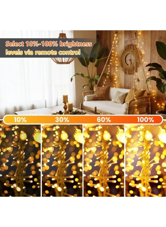 10m 80 LED Battery Diwali Lights with Timer/Remote/8 Modes/Dimmable, Fairy Lights Battery Operated Indoor Outdoor, Waterproof String Lights for Bedroom Christmas Ramadan Decorations - Image 3